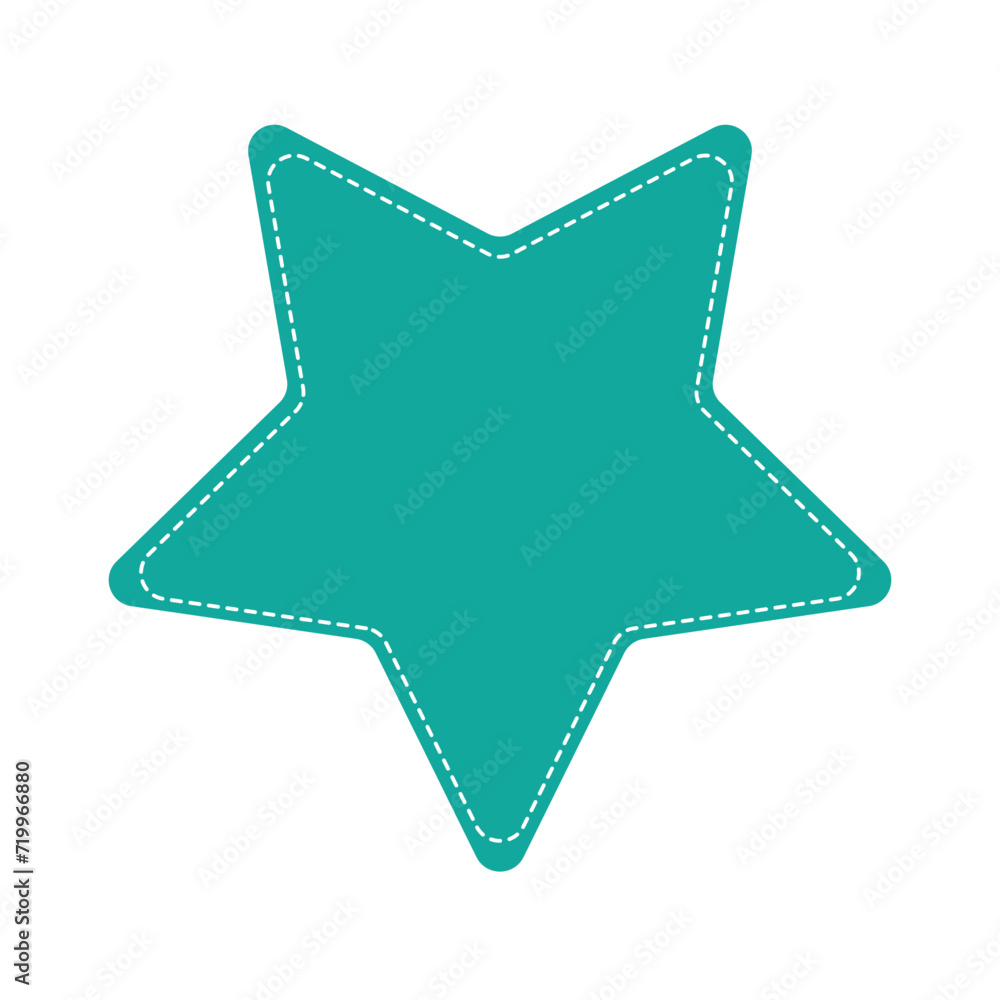 Poster stitched zig-zag circle collection in sky color. circle with sharp and rounded waves edge. sale and 