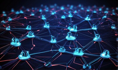 Digital network connection illustration