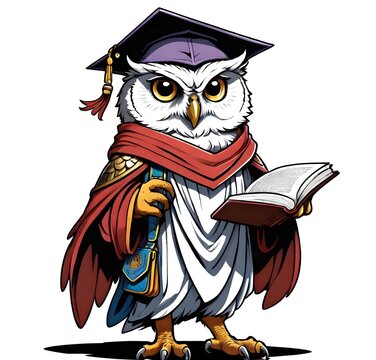 recommend clip art: cartoon owl wearing toga hat