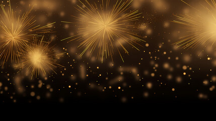 Fototapeta premium Happy New Year, burning fireworks with bokeh light background