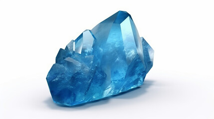  blue crystal isolated on white background. 3D render