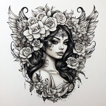 chicano girl tattoo style