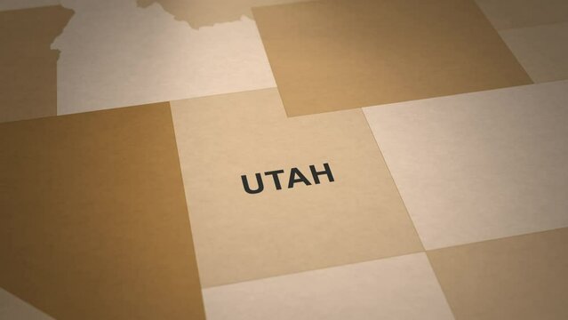 Old Paper Map of Utah