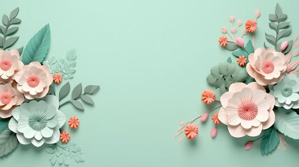 Festive floral frame animation. Blank botanical template. 
