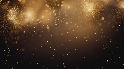 Fototapeta premium Happy New Year, burning fireworks with bokeh light background