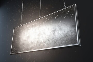 Hanging blank metal sign isolated on background