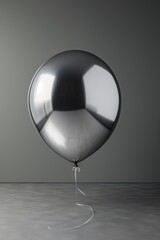 Chrome silver reflective balloons isolated 