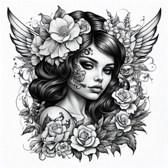 chicano girl tattoo style