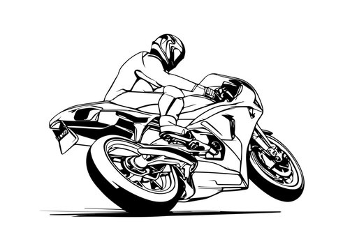 recommend clip art: Motorsport rider on motorcycle silhouette art design
