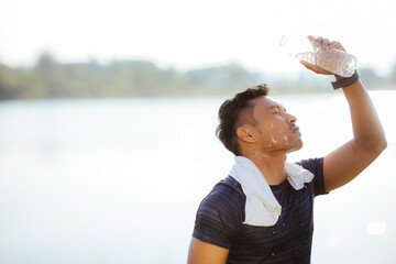 man running in the morning Exercise and health care