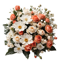 bunch of flowers on a white background