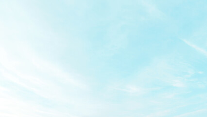 Blue pastel sky with white fluffy cloud. Cumulus clouds background. Cloudscape morning sky. The concepts of freedom of life, never give up and positive though energy.	
