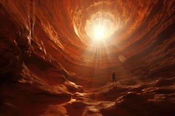 Spiritual Vortex: Scenes suggesting a spiritual vortex within the cave.
