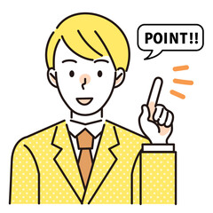 ポイントを説明する男性会社員 ビジネスマン