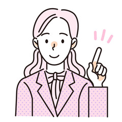 ポイントを指さす女性会社員 OL ビジネスウーマン