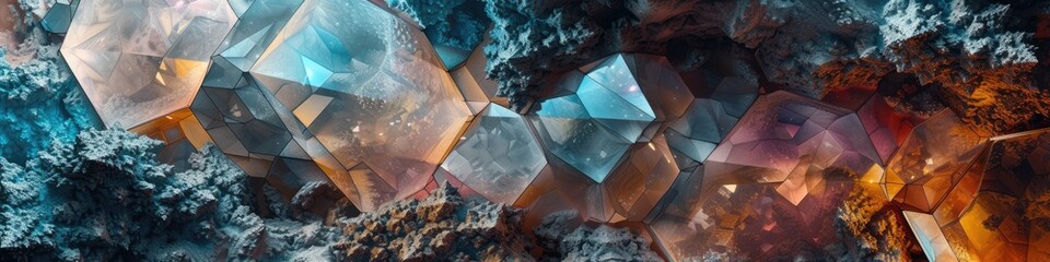 Celestial Hexagon Layers Abstract 3D Art
