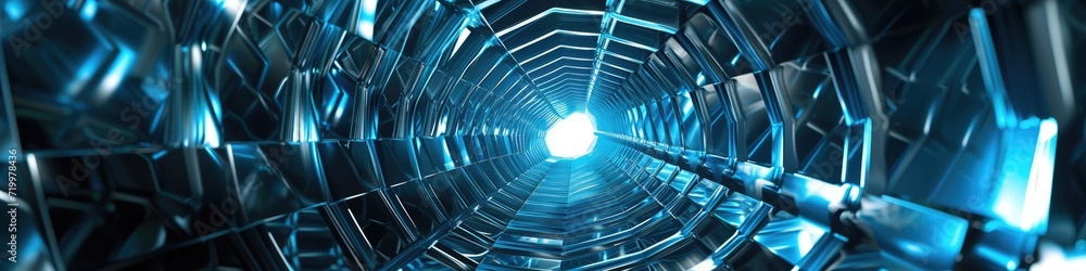 Poster dynamic hexagon tunnel abstract 3d design