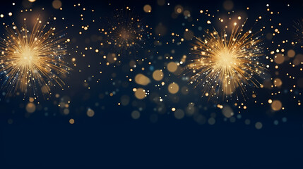 Fototapeta premium Beautiful creative holiday background. Fireworks and sparkles