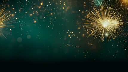 Fototapeta premium Beautiful creative holiday background. Fireworks and sparkles