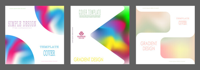 Fototapeta premium A set of backgrounds with a colorful gradient. Layout for the cover, brochure, catalog and creative design idea