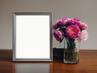 flowers in a vase wall frame
