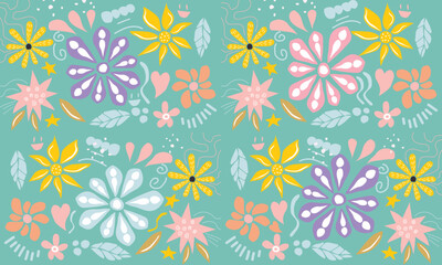 Flower garden, plants, botany, seamless pattern vector design for fashion, fabric, wallpaper and all prints. small flowers, small colorful flowers.