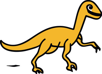 velociraptor running, doodle style, icon