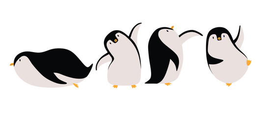 Cute little penguin poses vector set © dwi