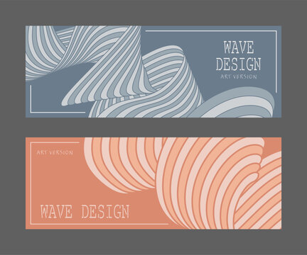 Creative wavy line design. A new trend in the design of covers, banners, posters, brochures, magazines. Creative idea of the catalog, interior design and decor
