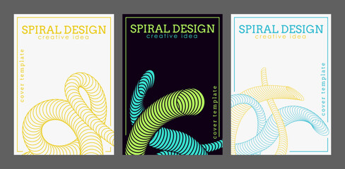 A new design trend. Spiral design. Template for a cover, banner, posters, brochures, magazine. Creative idea of the catalog, interior design and decor