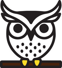 illustrate an owl icon to represent wisdom and knowledge, a favorite among educators, icon