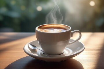 cup of coffee on the table