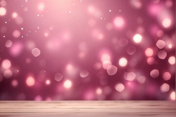 Abstract background with pink hearts bokeh, Valentine's Day Wallpaper