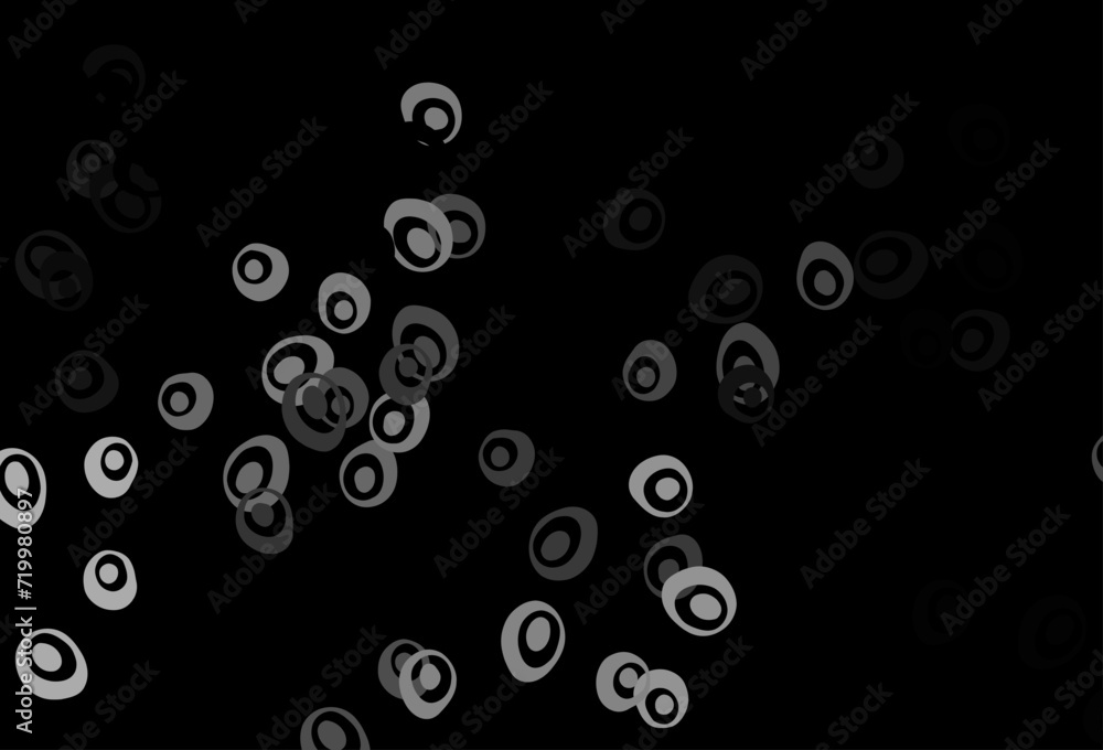 Poster dark silver, gray vector layout with circle shapes.