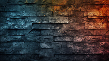 Multicoloured stone wall with natural patterns and textures.