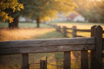 Beauty of a Wooden Fence, where Soft Bokeh Unveils the Nostalgic Tale of Weathered Wood, Knots, and Shadows