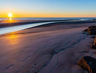 Dawn on Tidal Stream on Singleton Beach, Hilton Head, South Carolina, USA