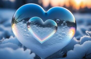 Fototapeta premium heart in the snow