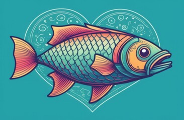 Fototapeta premium illustration of a fish