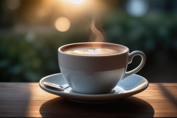 Fototapeta premium cup of coffee on table