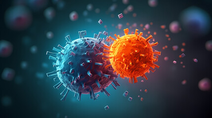Virus cells abstract science concept, medical research background