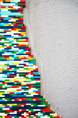 color different material wall designs in modern architecture.