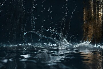 water splash on black background
