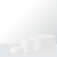 white pedestal isolated on white