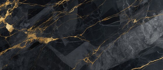 Texture background featuring black natural granite marbled marble stone tiles for walls or floors, Ai Generated.