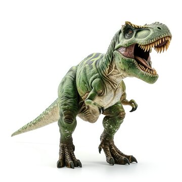 An image depicting a dinosaur, clearly set against a white backdrop, Ai Generated