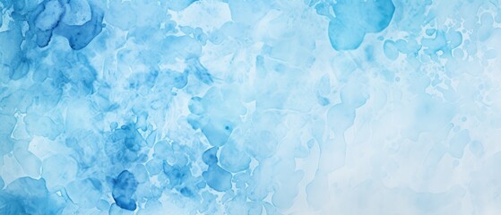 Abstract panorama banner with a blue and white spotted sponge technique painted paper texture background, Ai Generated. - obrazy, fototapety, plakaty