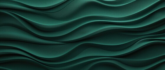 Fototapeta premium A captivating abstract texture featuring structured 3D waves in dark green leather, ideal for background banners and panoramas, Ai Generated.