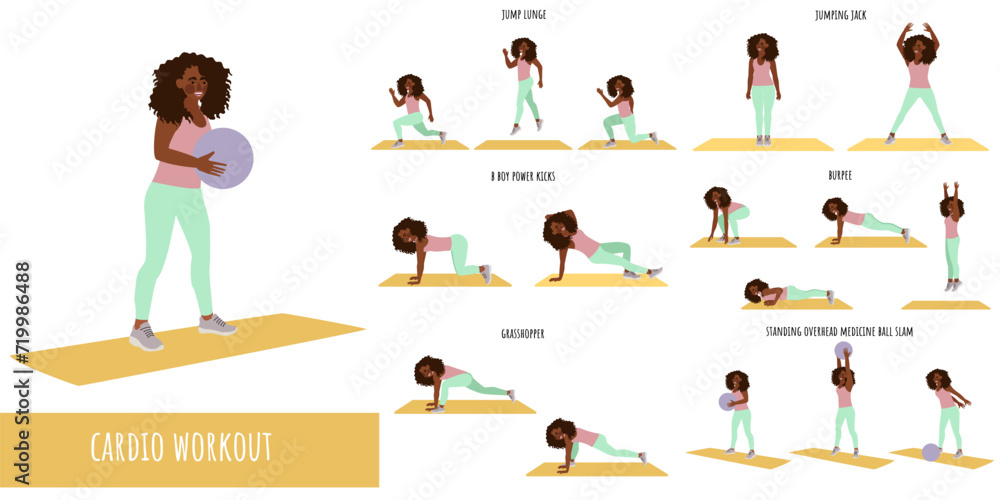 Wall mural healthy woman doing cardio workout