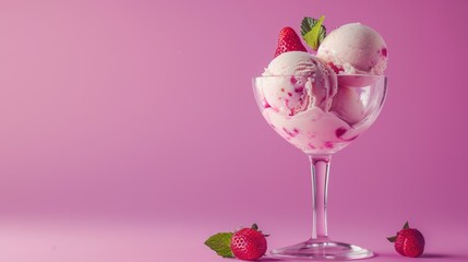 Savor the sophistication of ice cream presented in a stylish glass, the epitome of dessert elegance, Ai Generated.
